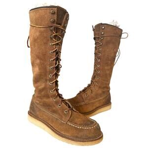 Frye Dakota Vintage Brown Leather Lace Up Boots 8